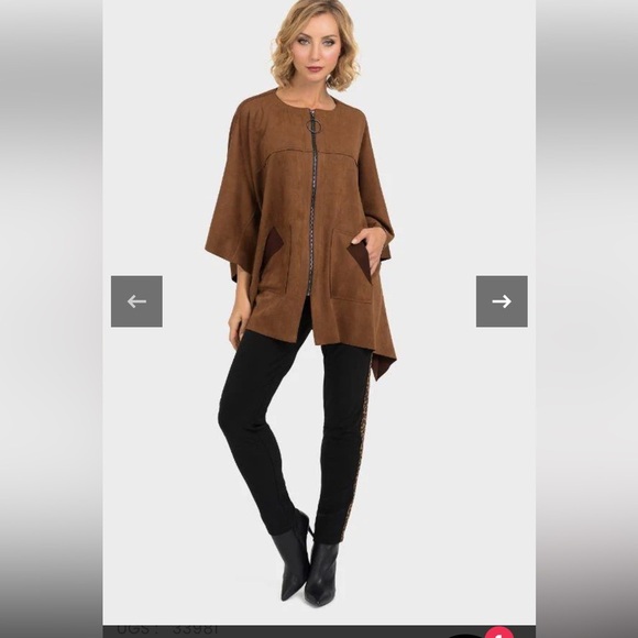 Joseph Ribkoff Black Leggings with Leopard Print Side Stripes Size 4 - Picture 3 of 12